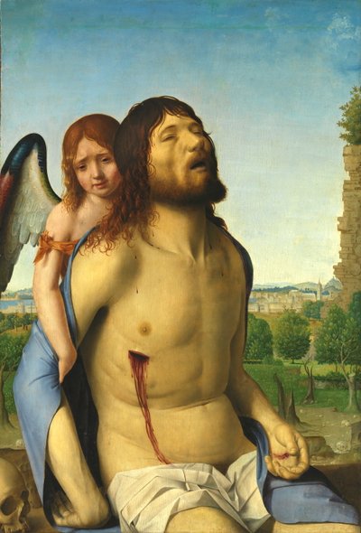 Den döde Kristus med stöd av en ängel av Antonello da Messina