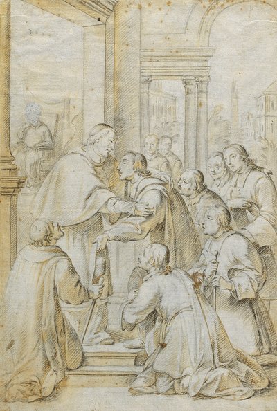 Saint Bruno möter biskop Hugh av Köln av Antoni Viladomat
