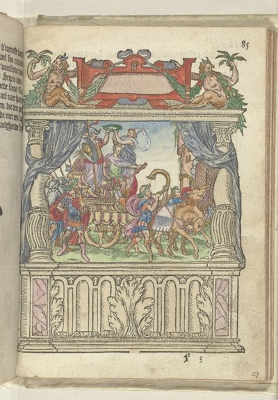Allegorisk scen på scenen i slutet av Steenweg, 1578 av Antoni van Leest