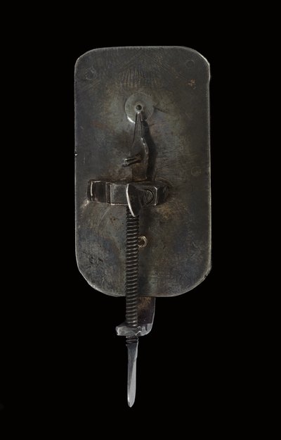 Mikroskop, ca 1690 (silver & glas) (se även 1121456-9) av Antoni van Leeuwenhoek