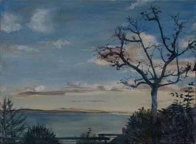 Ditcheat Hill, Somerset, 2019 (olja på duk) av Antonia Myatt