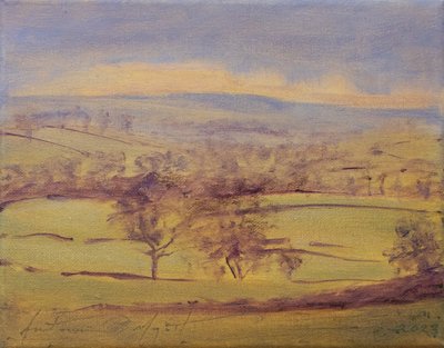 Somerset trees, 2023 (olja på duk) av Antonia Myatt