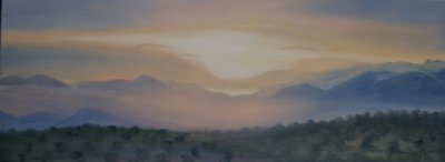 Soluppgång över Sierra Nevada, 2014 av Antonia Myatt
