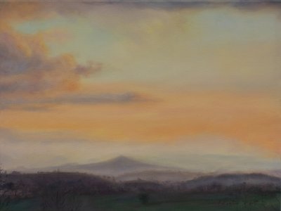Welsh Mountains, 2022 (olja på duk) av Antonia Myatt