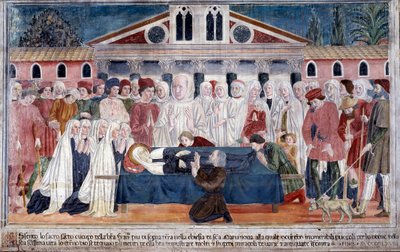 St. Francesca Romanas liv: helgonets död (fresko av Antoniazzo Romano