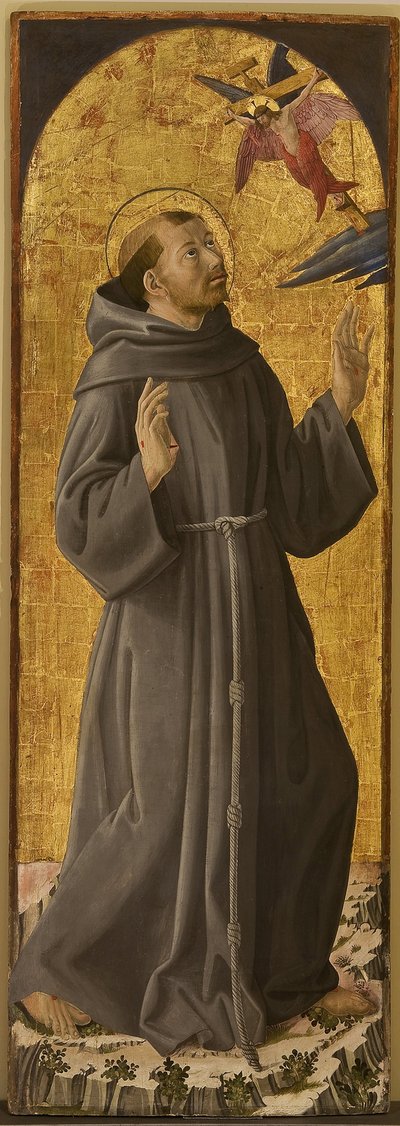 Saint Francois - Saint Francis of Assisi par Romano, Antoniazzo (1430 / 35-1508). Olja på trä, storlek: 173x61,5,, Civic Museum, Rieti av Antoniazzo Romano