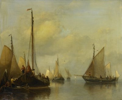Fiskebåtar på lugnt vatten av Antonie Waldorp