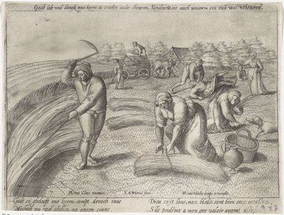 Skörden Odla spannmål (serietitel) av Antonie Wierix (II) (possibly)
