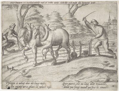 Plöjer marken Odla spannmål (serietitel) av Antonie Wierix (II) (possibly)