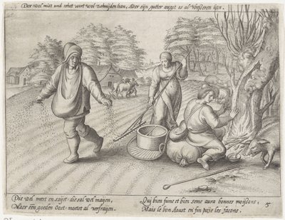 Så på marken Odla spannmål (serietitel) av Antonie Wierix (II) (possibly)