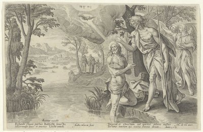 Doop van Christ Biblisk teater (...) (serietitel) av Antonie Wierix (II)
