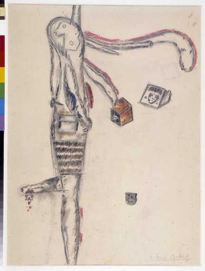 Teckning av Antonin Artaud (1896-1948). 1945 Dim cm 63X48 Musee Cantini, Marseille. av Antonin Artaud