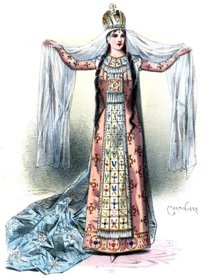 Massenet - Esclarmonde - Sibyl Sanderson, rollen som Esclarmonde, prolog 1:a tablån - Antonin-Marie Chatinière, 1889 av Antonin Marie Chatiniere