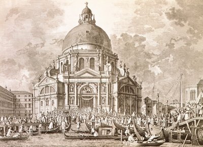 Ducal festligheter, Doge och Signoria av Venedig vid den årliga högtiden för Our Lady of Health av Antonio (after) Canaletto
