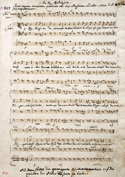 Autografiskt partitur till Oratorium av Antonio Salieri (1750-1825) av Antonio (after) Salieri