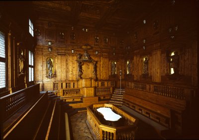 Utsikt över den anatomiska teatern av Antonio (d.1663) Paolucci
