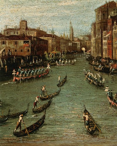 The Historical Regatta: Gondoler på Canal Grande av Antonio (studio of) Canaletto