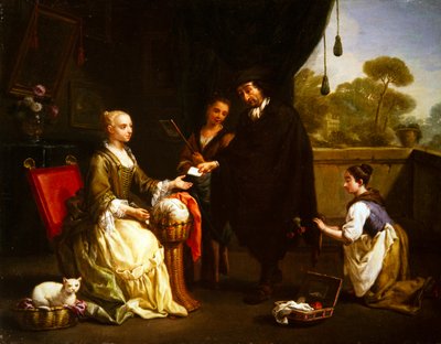Ett par genremotiv (målning) av Antonio Amorosi