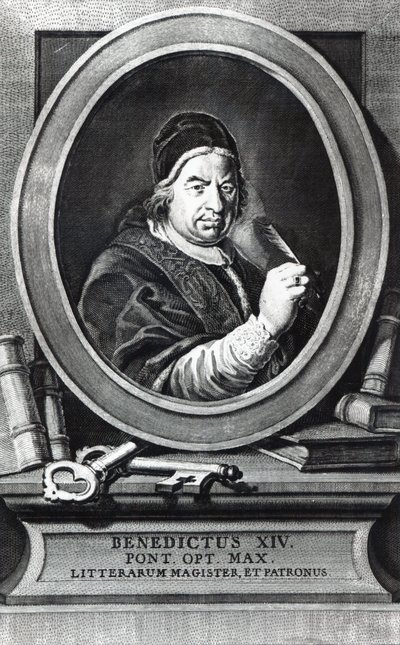 Påve Benedikt XIV (gravyr) av Antonio Baratti