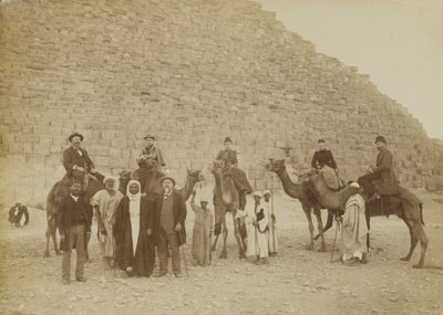 Familj av turister i Giza, Egypten av Antonio Beato