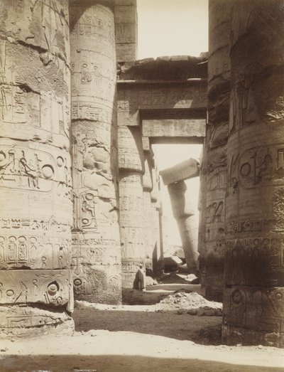 Interiör av Hypostyle Hall, Karnak av Antonio Beato