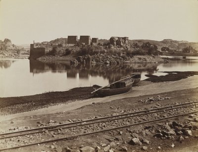 Philae, utsikt över Nilens östra strand, nordväst av Antonio Beato