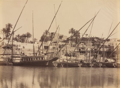 Utsikt över Assuan - längs Nilen, ca. 1870-1880-talen. av Antonio Beato