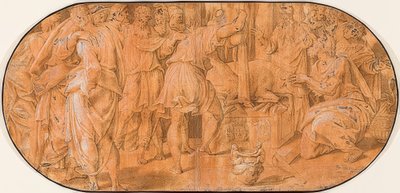 Elia offrar i Ahabs närvaro. Omkring 1557 av Antonio Campi