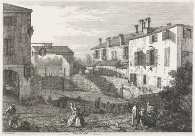 Utsikt: Kanalslussen vid Dolo av Antonio Canaletto