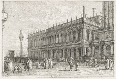 Visningar: Biblioteket, Venedig, 1735-1746. av Giovanni Antonio Canal