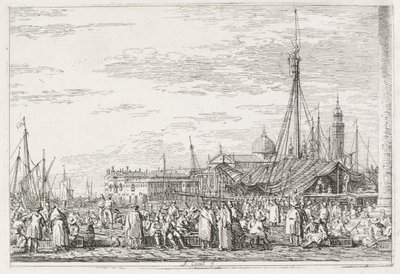 Visningar: Marknaden på Molo, 1735-1746. av Giovanni Antonio Canal