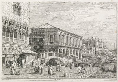 Utsikt: Fängelset, Venedig av Antonio Canaletto