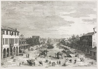 Utsikt: Utsikt över Mestre, en stad i provinsen Venedig, 1735-1746. av Giovanni Antonio Canal