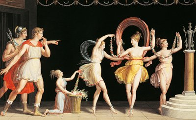 Bortförande av Helen av Antonio Canova (1757-1822), Gouache på papper, 26,5x41 cm av Antonio Canova