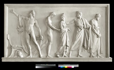 Achilles levererar Briseis till Agamemnons Heralds, 1787-90 (gips) av Antonio Canova