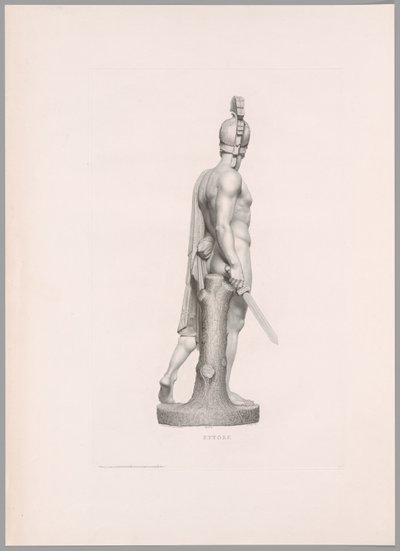 Ettore, sidovy, från Oeuvre de Canova av Antonio Canova