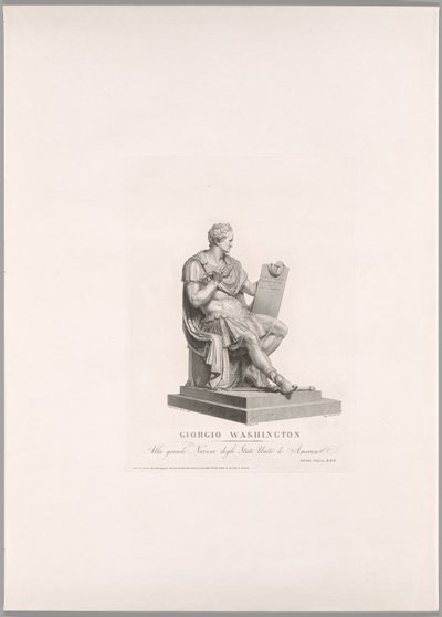 George Washington, framifrån, från Oeuvre de Canova av Antonio Canova