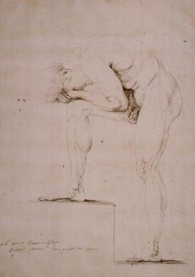 Man som gråter naken (penna på papper) av Antonio Canova