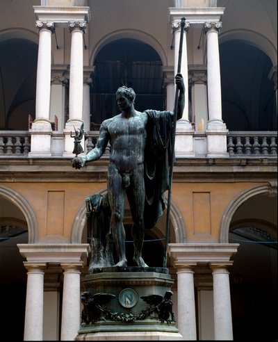 Napoleon Bonaparte (1769-1821) representerar i mars fredsbevarare bronsskulptur av Antonio Canova (1757-1822) 1809 Sön. 325x125 cm Court of the Palace Brera, Milano av Antonio Canova