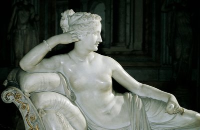 Paolina Borghese som Venus Victrix, av Antonio Canova (1757-1822), vit marmor av Antonio Canova