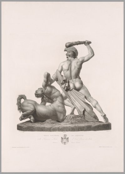 Theseus och Kentaur, bakifrån, från Oeuvre de Canova av Antonio Canova