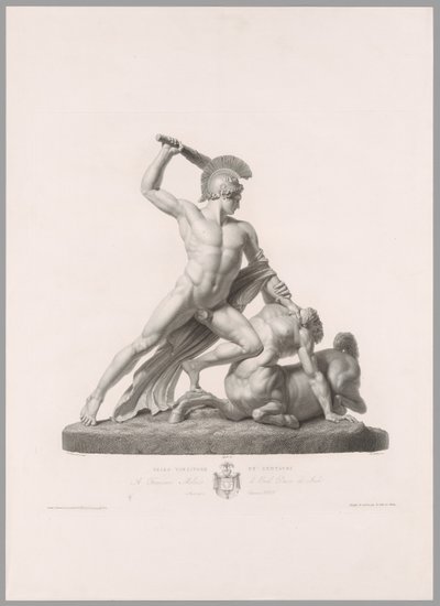 Theseus och Kentaur, framifrån, från Oeuvre de Canova av Antonio Canova