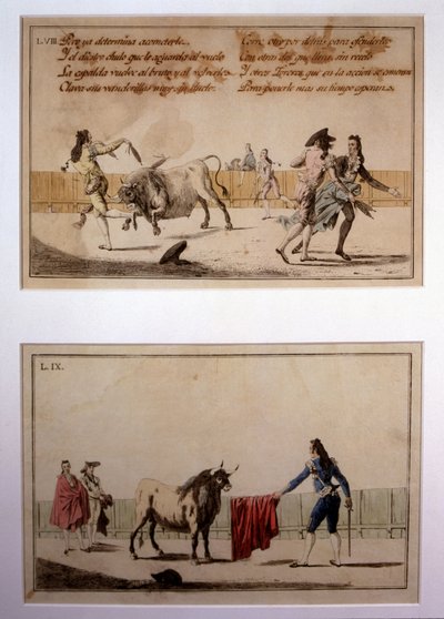 Tjurfäktningsscen av Antonio Carnicero