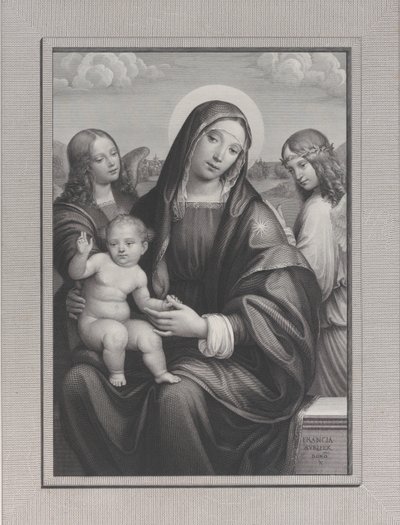 Madonna och barn med änglar, 1822-88. av Antonio Dalco