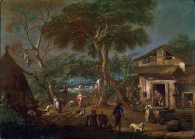 Italienskt landskap, c1750-1795 av Antonio Diziani