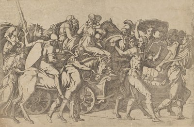 En romersk armé på mars - truppkonvojen, 1540-45. av Antonio Fantuzzi