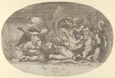 Iris, Neptunus och sömn, 1544. av Antonio Fantuzzi