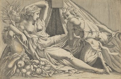 Jupiter och Antiope, 1540-45. av Antonio Fantuzzi