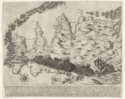 Hjälptruppernas ankomst till Malta La veduta della gran soccorso a di VII di settembre del MDLXV (titel på objekt) The Siege of Malta (serietitel) av Antonio Francesco Lucini