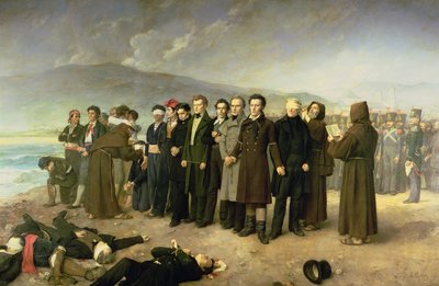 Avrättning av Jose Maria de Torrijos y Uriarte (1791-1831) och hans följeslagare 1831, 1888 av Antonio Gisbert